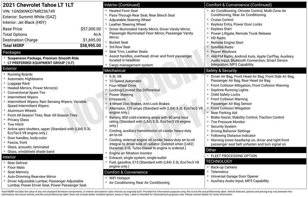 2021 Chevrolet Tahoe LT