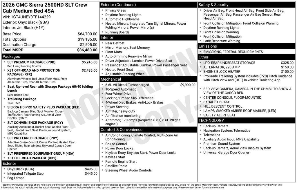 2026 GMC Sierra 2500 HD SLT