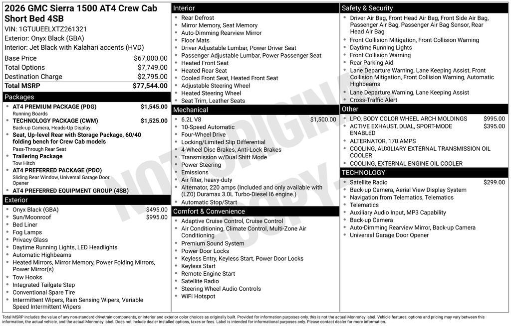 2026 GMC Sierra 1500 AT4