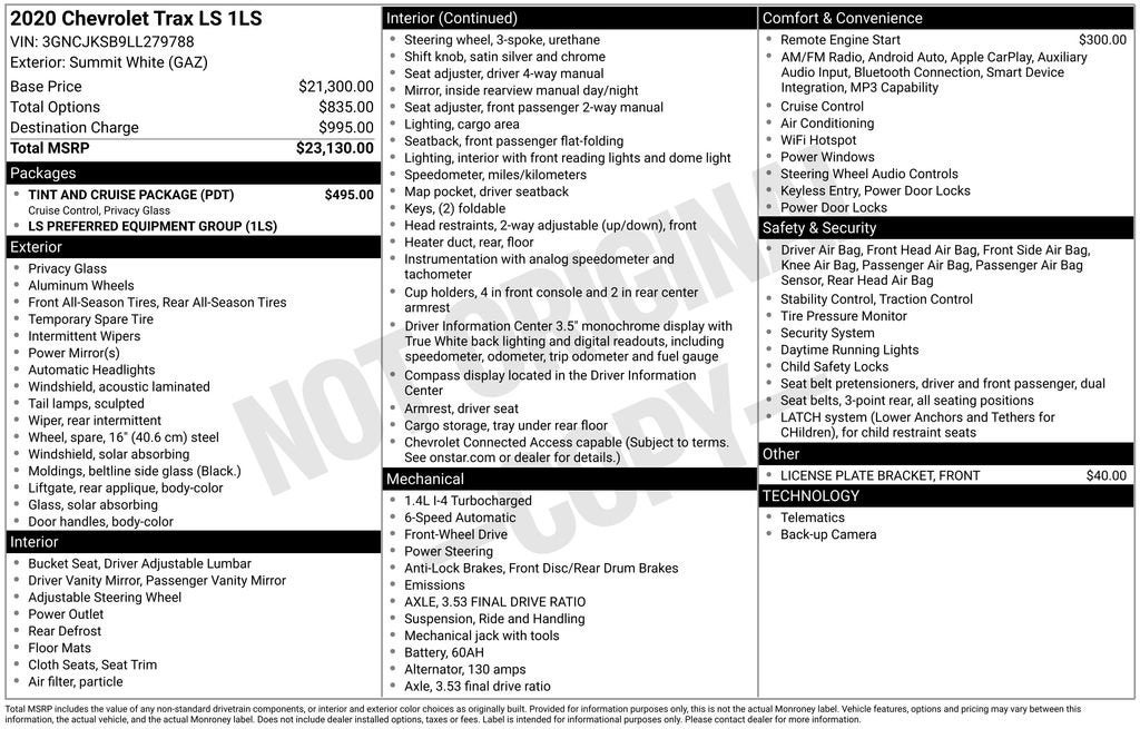 2020 Chevrolet Trax LS