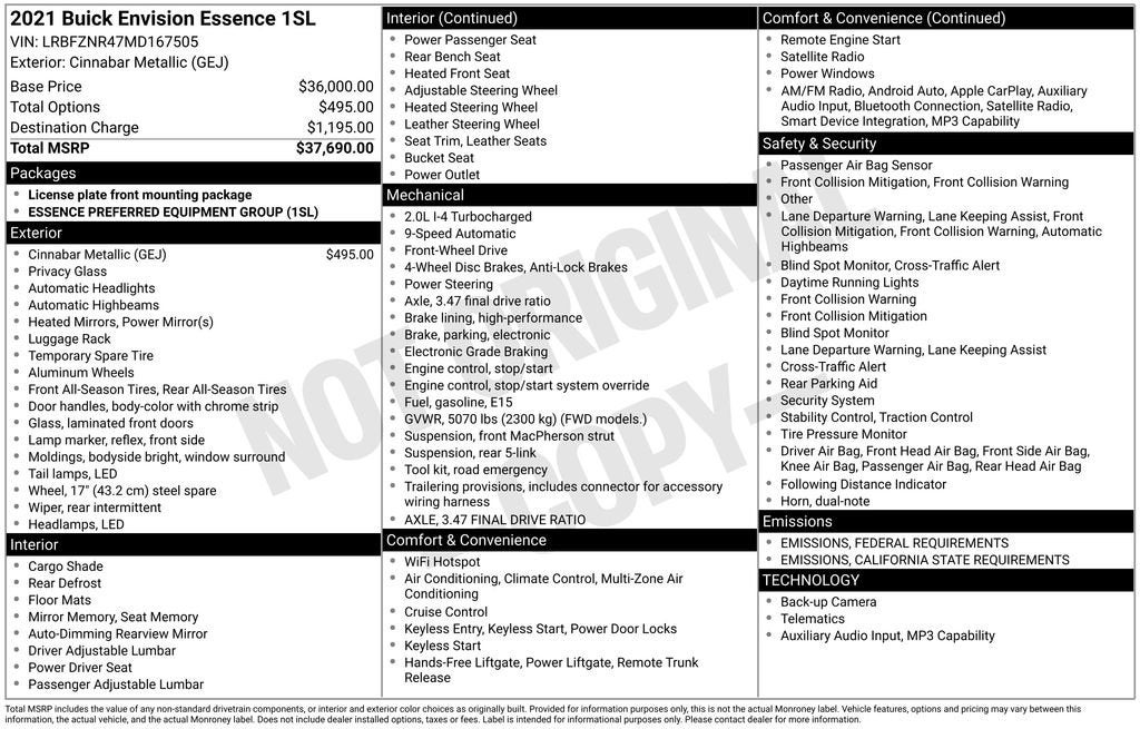 2021 Buick Envision Essence
