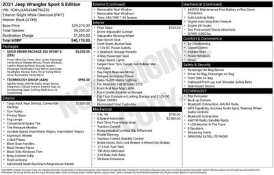 2021 Jeep Wrangler Sport S 4x4