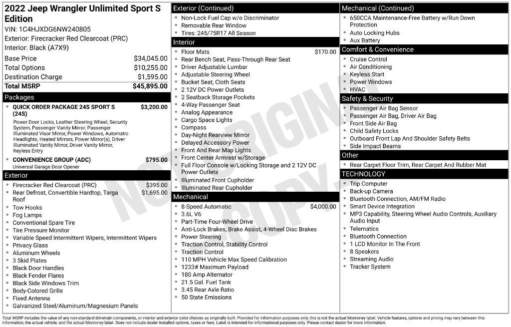 2022 Jeep Wrangler Unlimited Sport S 4x4