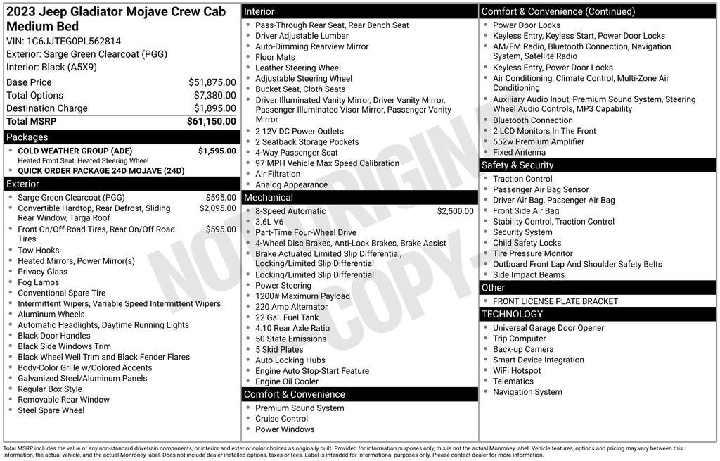 2023 Jeep Gladiator Mojave 4x4