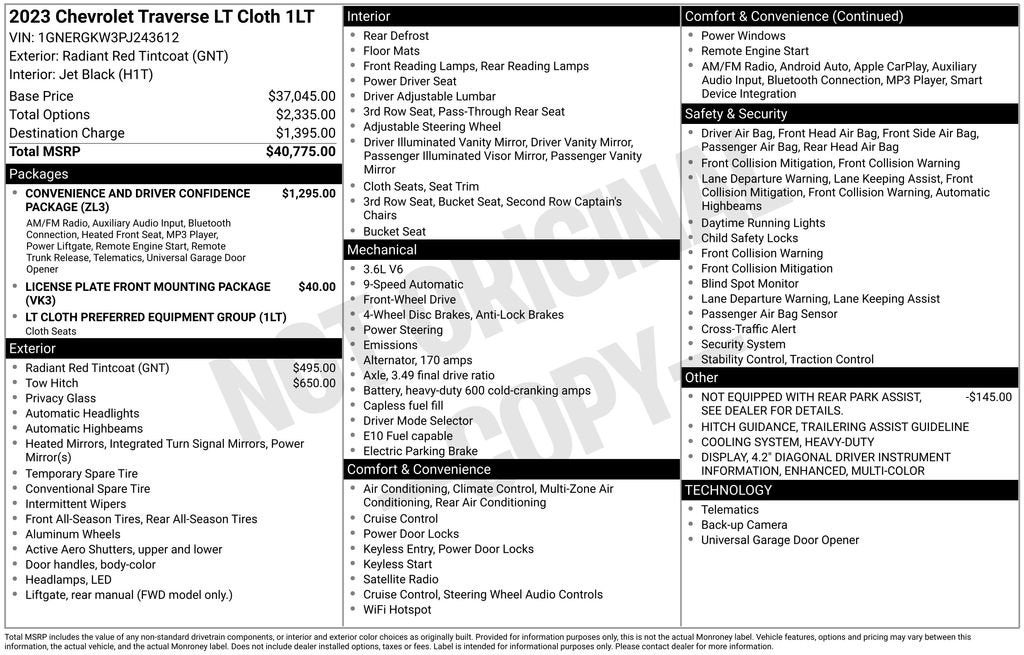 2023 Chevrolet Traverse LT Cloth