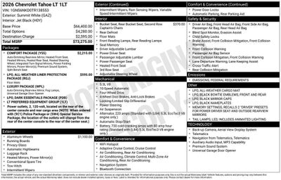 2026 Chevrolet Tahoe LT