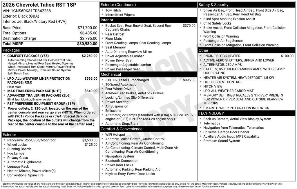 2026 Chevrolet Tahoe RST