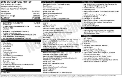 2026 Chevrolet Tahoe RST