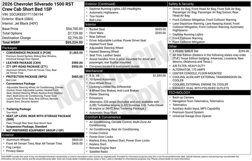 2026 Chevrolet Silverado 1500 RST