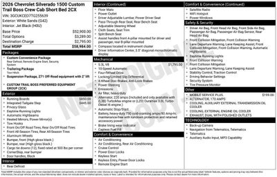 2026 Chevrolet Silverado 1500 Custom Trail Boss