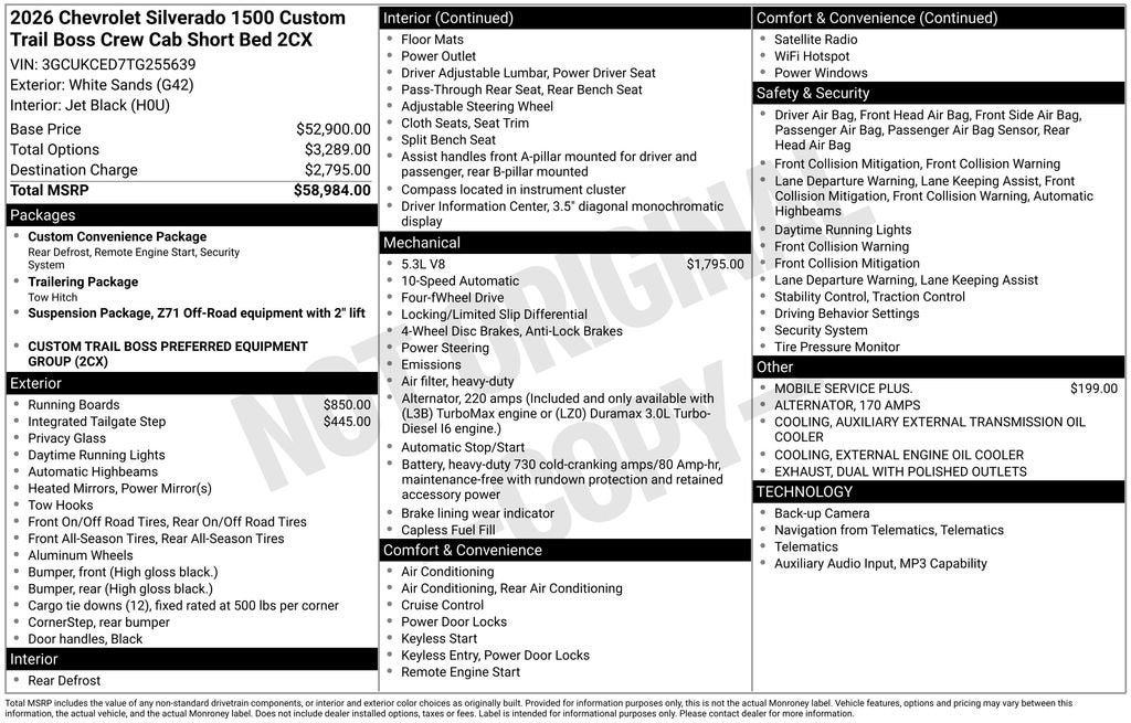 2026 Chevrolet Silverado 1500 Custom Trail Boss