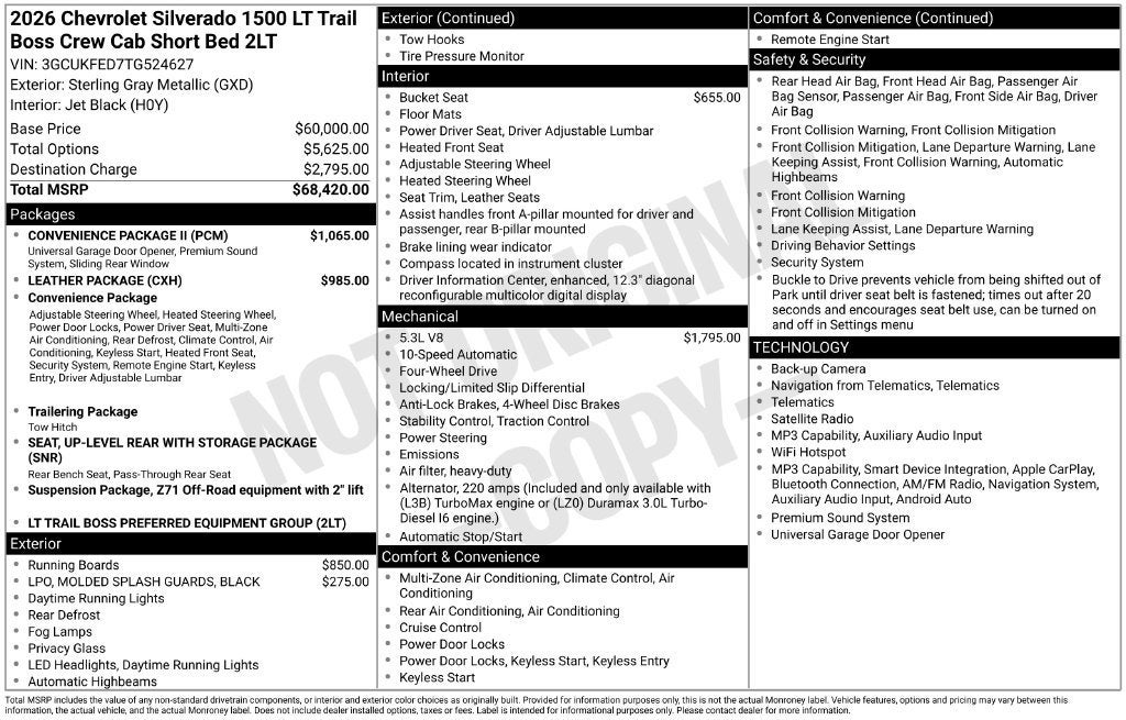 2026 Chevrolet Silverado 1500 LT Trail Boss