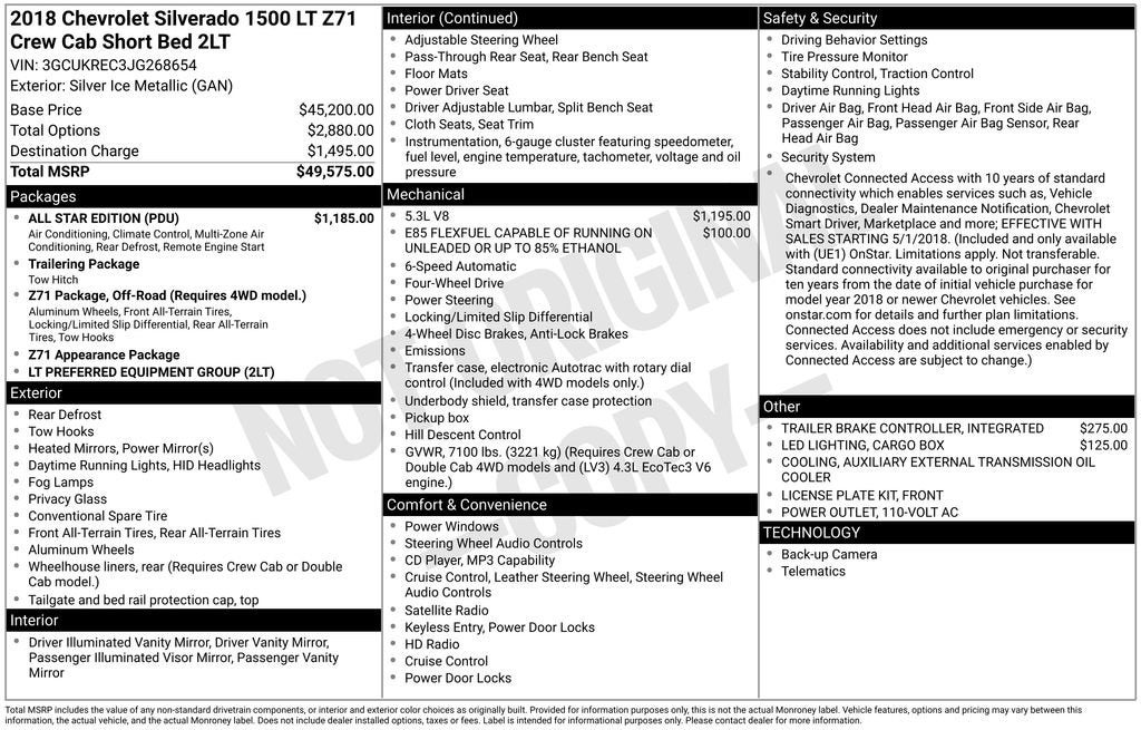 2018 Chevrolet Silverado 1500 LT