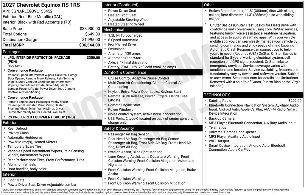 2027 Chevrolet Equinox RS