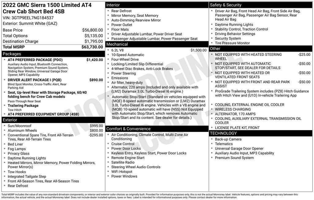 2022 GMC Sierra 1500 Limited AT4