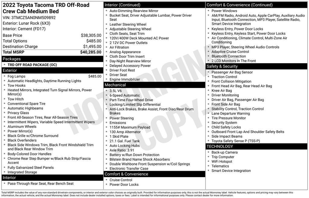 2022 Toyota Tacoma TRD Off Road