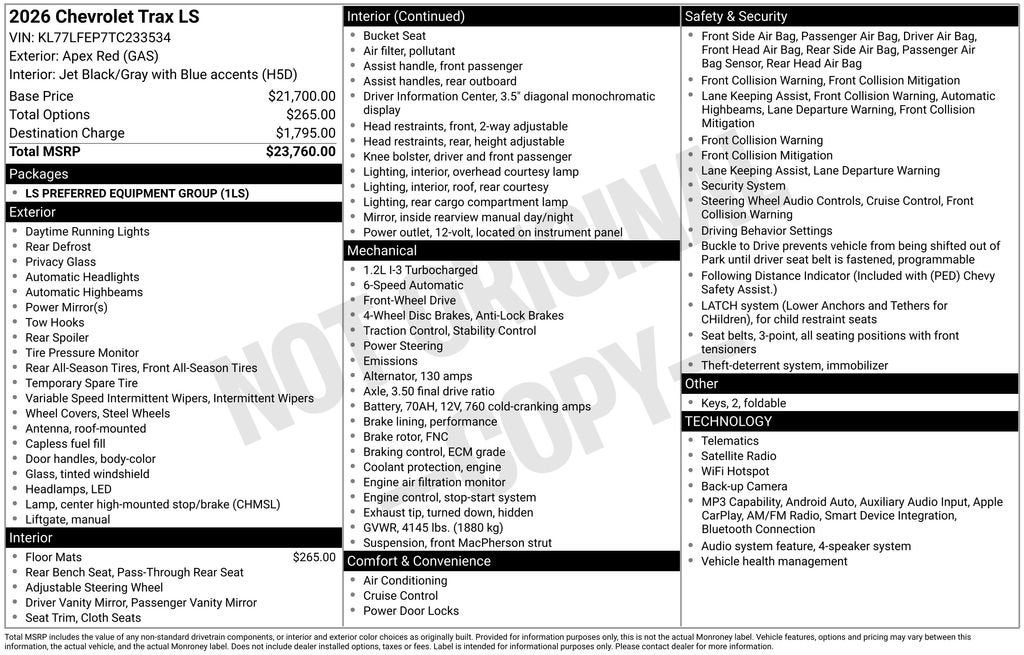 2026 Chevrolet Trax LS