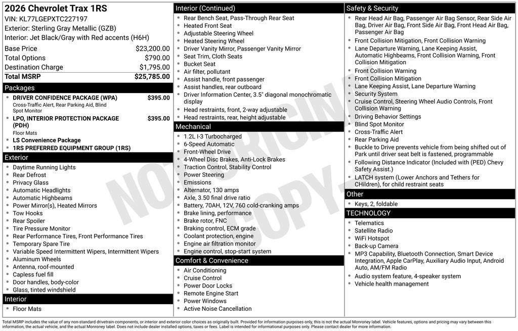 2026 Chevrolet Trax 1RS