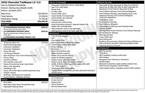2026 Chevrolet Trailblazer LS